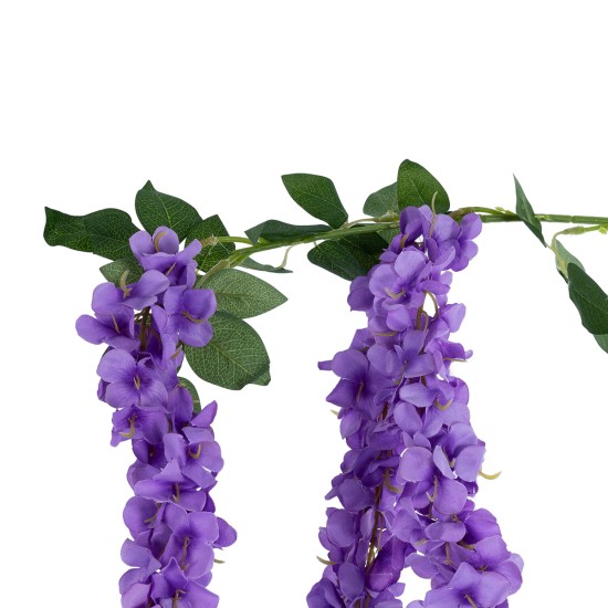 Artificial Garden PURPLE WISTERIA FLOWER BRANCH 21517 Τεχνητό Διακοσμητικό κλαδί Βιστέρια Μωβ Φ45 x Υ164cm