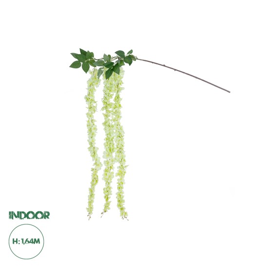 Artificial Garden GREEN WISTERIA FLOWER BRANCH 21520 Τεχνητό Διακοσμητικό κλαδί Βιστέρια Πράσινο Φ45 x Υ164cm