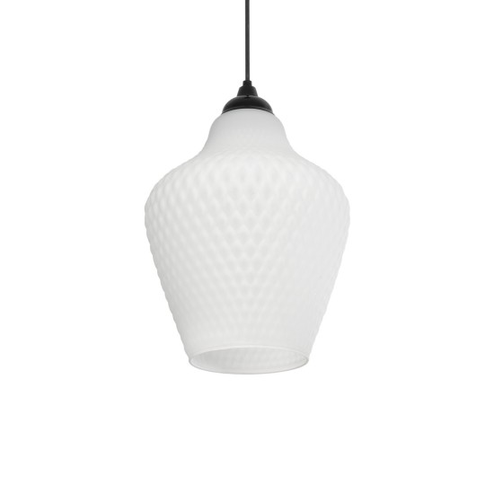 SKLO 206-0023 Μοντέρνο Κρεμαστό Φωτιστικό Οροφής με Ντουί 1 x E27 AC 220-240V IP20 - Λευκό - Μ22 x Π22 x Υ31cm