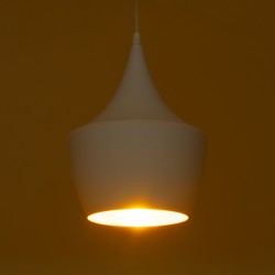 SHANGHAI 01026-A Μοντέρνο Κρεμαστό Φωτιστικό Οροφής με Ντουί 1 x E27 AC 220-240V IP20 - Λευκό & Χρυσό - Μ24 x Π24 x Υ30cm