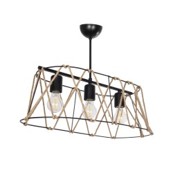 GATSBY 203-0006 Vintage Κρεμαστό Φωτιστικό Οροφής με Ντουί 3 x E27 AC 220-240V IP20 - Μαύρο & Μπεζ - Μ60 x Π28 x Υ22cm