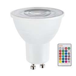 RGBOO 76067 Σποτ GU10 MR16 με IR Ασύρματο Χειριστήριο LED 5W 350lm 60° AC 220-240V IP20 Πολύχρωμο RGBWW Dimmable - Μ5 x Π5 x Υ5.8cm - 3 Χρόνια Εγγύηση
