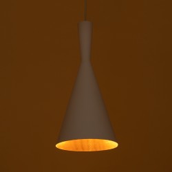 SHANGHAI 01026-C Μοντέρνο Κρεμαστό Φωτιστικό Οροφής με Ντουί 1 x E27 AC 220-240V IP20 - Λευκό & Χρυσό - Μ19 x Π19 x Υ38cm