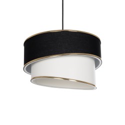 SONIA 203-0120 Μοντέρνο Κρεμαστό Φωτιστικό Οροφής με Ντουί 1 x E27 AC 220-240V IP20 - Μαύρο & Λευκό - Μ30 x Π30 x Υ24cm