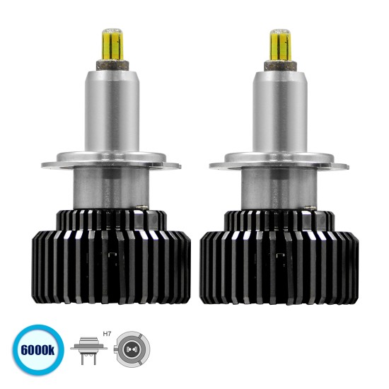 LEDKITX7 82063 Λάμπα H7 CANbus LED 35W/70W 3500lm/7000lm 360° DC 12-24V Αδιάβροχο IP65 Ψυχρό Λευκό 6000K - CREE COB Chip - Μ3.8 x Π3.8 x Υ6.5cm - Πακέτο 2 Τεμαχίων - 2 Χρόνια Εγγύηση