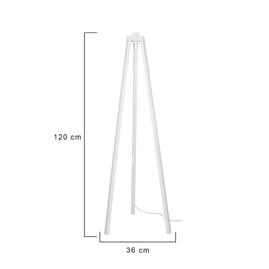 TRIPOD 203-0259 Μοντέρνο Επιδαπέδιο Φωτιστικό Μονόφωτο 1 x E27 IP20 Λευκό Ξύλο - Μ38 x Π38 x Υ120cm TRIPOD 203-0259 Μοντέρνο Επιδαπέδιο Φωτιστικό Μονόφωτο 1 x E27 IP20 Λευκό Ξύλο - Μ38 x Π38 x Υ120cm
