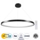 NEMESIS 61164 Κρεμαστό Φωτιστικό Δαχτυλίδι-Κύκλος LED CCT 75W 8743lm 360° AC 220-240V - Εναλλαγή Φωτισμού μέσω Τηλεχειριστηρίου All In One Ψυχρό 6000k+Φυσικό 4500k+Θερμό 2700k Dimmable Φ100cm - Μαύρο - 3 Years Warranty