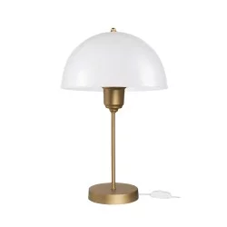 GAZETA 203-0304 Μοντέρνο Επιτραπέζιο Φωτιστικό Πορτατίφ με Ντουί 1 x E27 AC 220-240V IP20 - Λευκό Δίαφανο & Μπρονζέ  - Μ25 x Π25 x Υ39cm