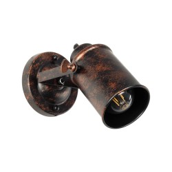 JAKE 00949 Μοντέρνο Φωτιστικό Τοίχου - Απλίκα με Ντουί 1 x E27 AC 220-240V IP20 - Χάλκινο Εφέ Σκουριάς - Μ9 x Π22 x Υ22cm