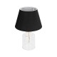 TRANS 204-0054 Μοντέρνο Επιτραπέζιο Φωτιστικό Πορτατίφ με Ντουί 1 x E27 AC 220-240V IP20 - Διάφανο & Μαύρο - Μ22 x Π22 x Υ34cm