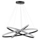 DIAMOND TRIO 61140-DECO Κρεμαστό Φωτιστικό Δαχτυλίδι-Κύκλος LED CCT 150W 18379lm 360° AC 220-240V - Εναλλαγή Φωτισμού μέσω Τηλεχειριστηρίου All In One Ψυχρό 6000k+Φυσικό 4500k+Θερμό 2700k Dimmable Φ60+80+100cm - Μαύρο - 3 Years Warranty