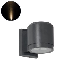 WALLLIGHT-SONA 90481 Μοντέρνο Φωτιστικό Τοίχου - Απλίκα LED 12W 1080lm 5° DC 24V Αδιάβροχο IP67 Θερμό Λευκό 2700K - CREE COB Chip & TÜV SÜD Driver - Γκρι Ανθρακί Ματ - Μ9.5 x Π13 x Υ11cm - 3 Χρόνια Εγγύηση