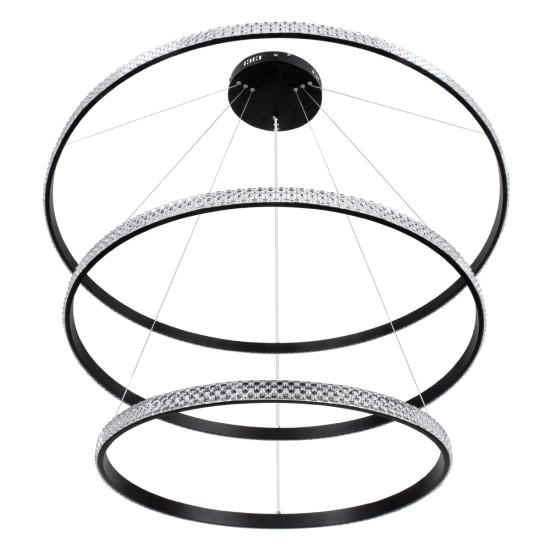 DIAMOND TRIO 61140-DECO Κρεμαστό Φωτιστικό Δαχτυλίδι-Κύκλος LED CCT 150W 18379lm 360° AC 220-240V - Εναλλαγή Φωτισμού μέσω Τηλεχειριστηρίου All In One Ψυχρό 6000k+Φυσικό 4500k+Θερμό 2700k Dimmable Φ60+80+100cm - Μαύρο - 3 Years Warranty DIAMOND TRIO 61140-DECO Κρεμαστό Φωτιστικό Δαχτυλίδι-Κύκλος LED CCT 150W 18379lm 360° AC 220-240V - Εναλλαγή Φωτισμού μέσω Τηλεχειριστηρίου All In One Ψυχρό 6000k+Φυσικό 4500k+Θερμό 2700k Dimmable Φ60+80+100cm - Μαύρο - 3 Years Warranty
