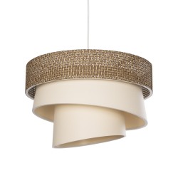 SIERA 203-0169 Μοντέρνο Κρεμαστό Φωτιστικό Οροφής με Ντουί 1 x E27 AC 220-240V IP20 - Καφέ & Μπεζ - Μ38 x Π38 x Υ26cm