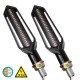 81757 ΣΕΤ 2 x Φλάς Μοτοσυκλέτας Universal Knife LED SMD 5050 5W DC 12V 2 Λειτουργιών Λευκό 6000K για Φώτα Ημέρας & με Τρεχούμενο Εφέ Φωτισμού Πορτοκαλί για Φλας Αδιάβροχα IP65