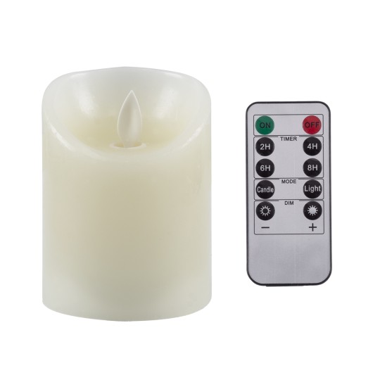 CANDLE 76492 Διακοσμητικό Realistic Κερί με LED Εφέ Κινούμενης Φλόγας - Μπαταρίας 2 x AA (Δεν Συμπεριλαμβάνονται) & Ασύρματο Χειριστήριο IR Θερμό Λευκό 2700K Dimmable Λευκό Φ19 x Υ24cm CANDLE 76492 Διακοσμητικό Realistic Κερί με LED Εφέ Κινούμενης Φλόγας - Μπαταρίας 2 x AA (Δεν Συμπεριλαμβάνονται) & Ασύρματο Χειριστήριο IR Θερμό Λευκό 2700K Dimmable Λευκό Φ19 x Υ24cm