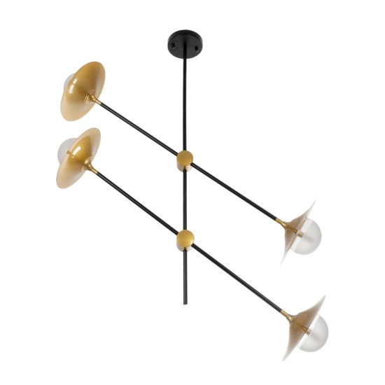 JOLIET 999-0044 Μοντέρνο Φωτιστικό Οροφής με Ντουί 4 x G9 AC 220-240V IP20 - Μαύρο & Χρυσό - Μ93 x Π20 x Υ106cm