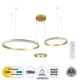 DIAMOND TRIO 61143 Μοντέρνο Κρεμαστό Φωτιστικό Οροφής LED 100W 12123lm 360° AC 220-240V IP20 Ρυθμιζόμενο Λευκό CCT με Χειριστήριο από 2700K έως 6000K Dimmable - Lumileds SMD Chip - Χρυσό Βούρτσας - Μ110 x Π110 x Υ60cm - 3 Χρόνια Εγγύηση