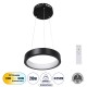 NEMESIS 61152 Κρεμαστό Φωτιστικό Δαχτυλίδι-Κύκλος LED CCT 20W 2356lm 360° AC 220-240V - Εναλλαγή Φωτισμού μέσω Τηλεχειριστηρίου All In One Ψυχρό 6000k+Φυσικό 4500k+Θερμό 2700k Dimmable Φ25cm - Μαύρο - 3 Years Warranty