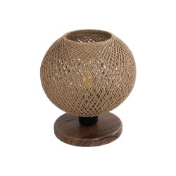 BOWL 204-0087 Μοντέρνο Επιτραπέζιο Φωτιστικό Πορτατίφ με Ντουί 1 x E27 AC 220-240V IP20 - Καφέ & Μπεζ - Μ22 x Π22 x Υ23cm