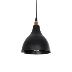 RADE 203-0124 Μοντέρνο Κρεμαστό Φωτιστικό Οροφής με Ντουί 1 x E27 AC 220-240V IP20 - Μαύρο & Χάλκινο - Μ18.5 x Π18.5 x Υ23cm