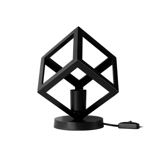 DISE 203-0272 Μοντέρνο Επιτραπέζιο Φωτιστικό Πορτατίφ με Ντουί 1 x E27 AC 220-240V IP20 - Μαύρο - Μ28 x Π28 x Υ29cm