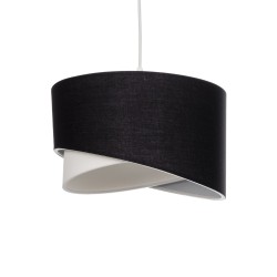 LILI 203-0176 Μοντέρνο Κρεμαστό Φωτιστικό Οροφής με Ντουί 1 x E27 AC 220-240V IP20 - Μαύρο & Λευκό - Μ30 x Π30 x Υ22cm