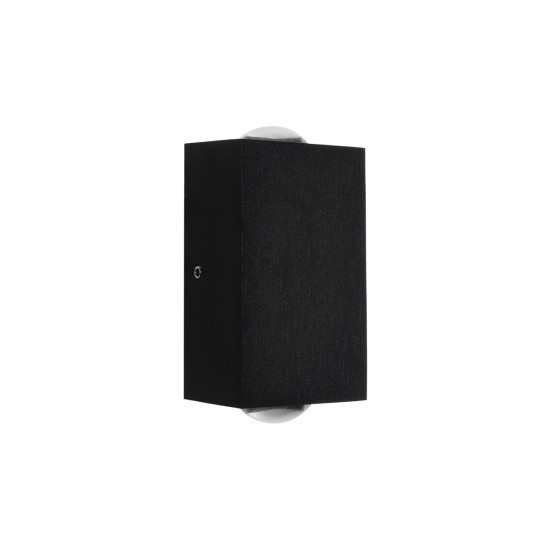 HIKARI 60685 Μοντέρνο Φωτιστικό Τοίχου - Απλίκα LED 4W 500lm 30° AC 220-240V Αδιάβροχο IP65 Θερμό Λευκό 2700K - CREE XPE Chip & TÜV SÜD Driver - Μαύρο Ματ - Μ6 x Π4 x Υ10.5cm - 5 Χρόνια Εγγύηση