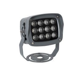 FLOODXENA 90125 Προβολέας Σποτ Wall Washer LED 12W 1020lm 10° AC 220-240V Αδιάβροχο IP65 Φούξια - Bridgelux SMD Chip - Γκρι Ανθρακί - Μ13.5 x Π11 x Υ15cm - 3 Χρόνια Εγγύηση