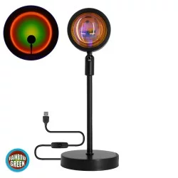 00816 Επιτραπέζιο Φωτιστικό Πορτατίφ LED 12W 600lm 180° DC 5V IP20 Κίτρινο - Πράσινο - Κόκκινο - Πορτοκαλί RAINBOW EFFECT Μαύρο Μέταλλο με Διάφανο Πλαστικό - Μ10 x Π10 x Υ26.5cm - 2 Xρόνια Εγγύηση