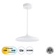 BARON 61252 Κρεμαστή Πλαφονιέρα Οροφής LED CCT 12W 1440lm 120° AC 220-240V - Εναλλαγή Φωτισμού μέσω Διακόπτη On/Off All In One Ψυχρό 6000k+Φυσικό 4500k+Θερμό 2700k Φ25 x Υ8cm - Λευκό - 3 Years Warranty