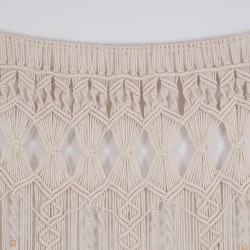 35500 Μακραμέ Κουρτίνα Χειροποίητη Μπεζ Π100 x Υ180cm