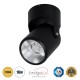 DETRONIC 60505 Επιφανειακό Κινούμενο Spot Downlight LED 10W 1250lm 24° AC 220-240V IP20 Φ9cm x Υ16cm - Στρόγγυλο - Μαύρο - Θερμό Λευκό 2700K - Bridgelux COB - TÜV Certified Driver - 5 Χρόνια Εγγύηση