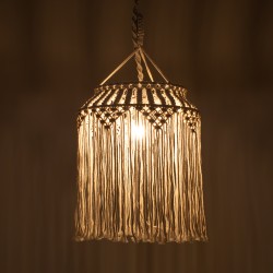 ALGERIA 36202 Μοντέρνο Κρεμαστό Φωτιστικό Οροφής με Ντουί 1 x E27 AC 220-240V IP20 - Μπεζ - Μ40 x Π40 x Υ50cm