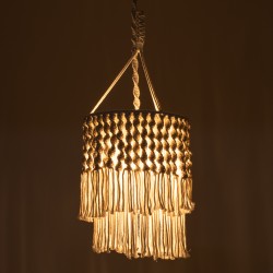 ALGERIA 36204 Boho Κρεμαστό Φωτιστικό Οροφής με Ντουί 1 x E27 AC 220-240V IP20 - Μπεζ - Μ30 x Π30 x Υ40cm