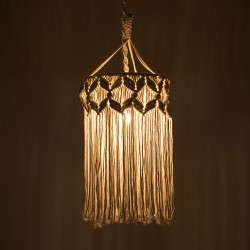 CONGO 36206 Boho Κρεμαστό Φωτιστικό Οροφής με Ντουί 1 x E27 AC 220-240V IP20 - Μπεζ - Μ30 x Π30 x Υ50cm