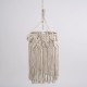 CONGO 36206 Boho - Μακραμέ - Macrame Κρεμαστό Φωτιστικό Οροφής Μονόφωτο 1 x E27 Πλεκτό Χειροποίητο Μπεζ Υφασμάτινο με Σχοινί Φ30 x Υ50cm