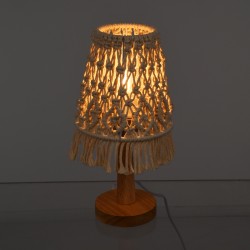 RWANDA 36210 Boho Επιτραπέζιο Φωτιστικό Πορτατίφ με Ντουί 1 x E27 AC 220-240V IP20 - Μπεζ & Καφέ - Μ15 x Π15 x Υ30cm
