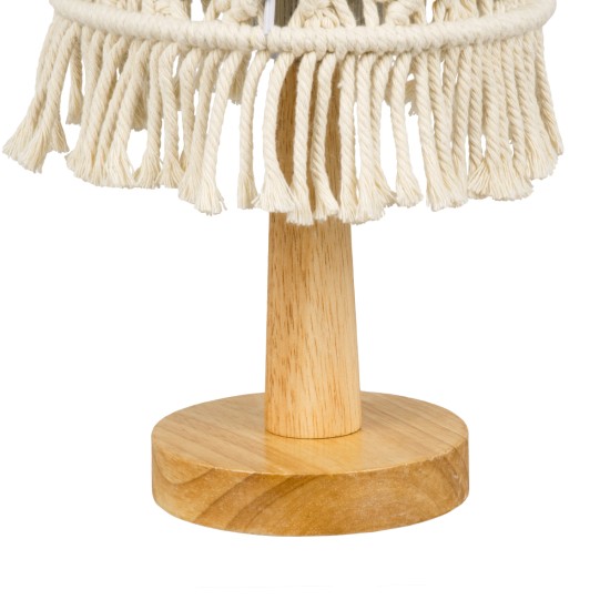 RWANDA 36210 Boho Επιτραπέζιο Φωτιστικό Πορτατίφ Μονόφωτο 1 x E27 IP20 Μπεζ Σχοινί με Καφέ Ξύλο - Μ15 x Π15 x Υ30cm RWANDA 36210 Boho Επιτραπέζιο Φωτιστικό Πορτατίφ Μονόφωτο 1 x E27 IP20 Μπεζ Σχοινί με Καφέ Ξύλο - Μ15 x Π15 x Υ30cm