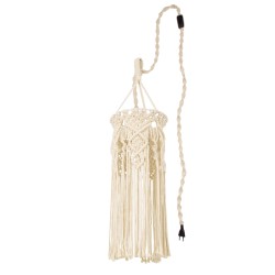 BAHRI 36211 Boho Κρεμαστό Φωτιστικό Οροφής με Ντουί 1 x E27 AC 220-240V IP20 - Μπεζ - Μ20 x Π20 x Υ65cm