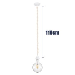 SHAQRA 36215 Μοντέρνο Κρεμαστό Φωτιστικό Οροφής με Ντουί 1 x E27 AC 220-240V IP20 - Μπεζ & Λευκό - Μ4 x Π4 x Υ110cm