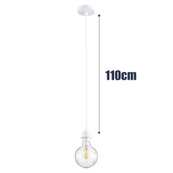 HANNA 36217 Boho Κρεμαστό Φωτιστικό Οροφής με Ντουί 1 x E27 AC 220-240V IP20 - Λευκό - Μ4 x Π4 x Υ110cm