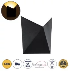 STEALTH 60520 Μοντέρνο Φωτιστικό Τοίχου - Απλίκα LED 10W 1000lm 60° AC 220-240V Αδιάβροχο IP65 Θερμό Λευκό 2700K - Bridgelux COB Chip & TÜV SÜD Driver - Μαύρο Ματ - Μ17 x Π7.5 x Υ17cm - 5 Χρόνια Εγγύηση