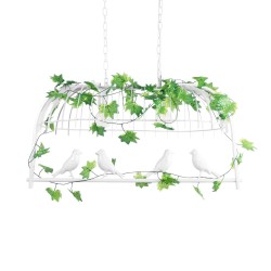 NEST 01644 Vintage Κρεμαστό Φωτιστικό Οροφής με Ντουί 2 x E27 AC 220-240V IP20 - Λευκό & Πράσινο - Μ73.6 x Π37.5 x Y38cm