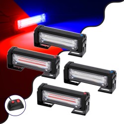 85035 PRO Series ΣΕΤ 4 x Μπάρες Σήμανσης Οχήματος Αστυνομίας για Αυτοκίνητα & Φορτηγά 13 Προγραμμάτων Φωτισμού LED CREE CXB COB 36W DC 10-30V Αδιάβροχο IP65 Κόκκινο & Μπλε