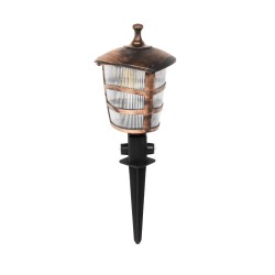 ZARDIN 203-0228 Vintage Καρφωτό Φωτιστικό Φαναράκι Μονόφωτο 1 x E27 IP44 Χάλκινο & Διάφανο Πλαστικό - Μ17 x Π17 x Υ50cm