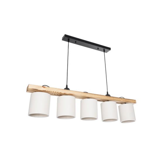 CUP 203-0054 Vintage Κρεμαστό Φωτιστικό Οροφής με Ντουί 5 x E27 AC 220-240V IP20 - Μπεζ & Λευκό - Μ100 x Π14 x Υ24cm