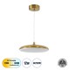 BARON 60886 Κρεμαστή Πλαφονιέρα Οροφής LED CCT 12W 1440lm 120° AC 220-240V - Εναλλαγή Φωτισμού μέσω Διακόπτη On/Off All In One Ψυχρό 6000k+Φυσικό 4500k+Θερμό 2700k Φ25 x Υ8cm - Χρυσό Πλατίνα - 3 Years Warranty