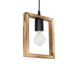 EDISON 203-0020 Vintage Κρεμαστό Φωτιστικό Οροφής με Ντουί 1 x E27 AC 220-240V IP20 - Μπεζ & Μαύρο - Μ19 x Π5 x Υ22cm