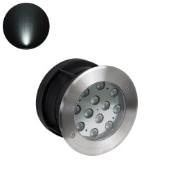 UNDERWATERTUNI 90421 Υποβρύχιο Χωνευτό Σποτ για Σιντριβάνια/Πισίνες LED 12W 1200lm 30° DC 24V Αδιάβροχο IP68 Ψυχρό Λευκό 6000K Dimmable - Bridgelux SMD Chip - Ανοξείδωτο Ατσάλι 304 - Μ18 X Π18 x Υ11cm - Q17.5 - 3 Χρόνια Εγγύηση